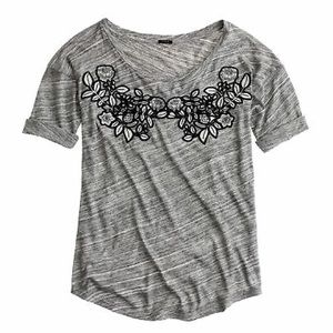 Floral Appliqué T-Shirt